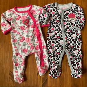 Betsey Johnson Set of 2 Footie Body Suits